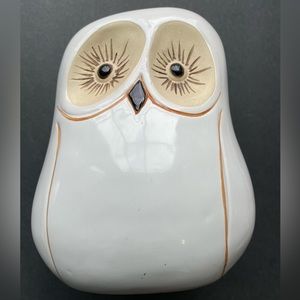 Ceramic glossy white owl.